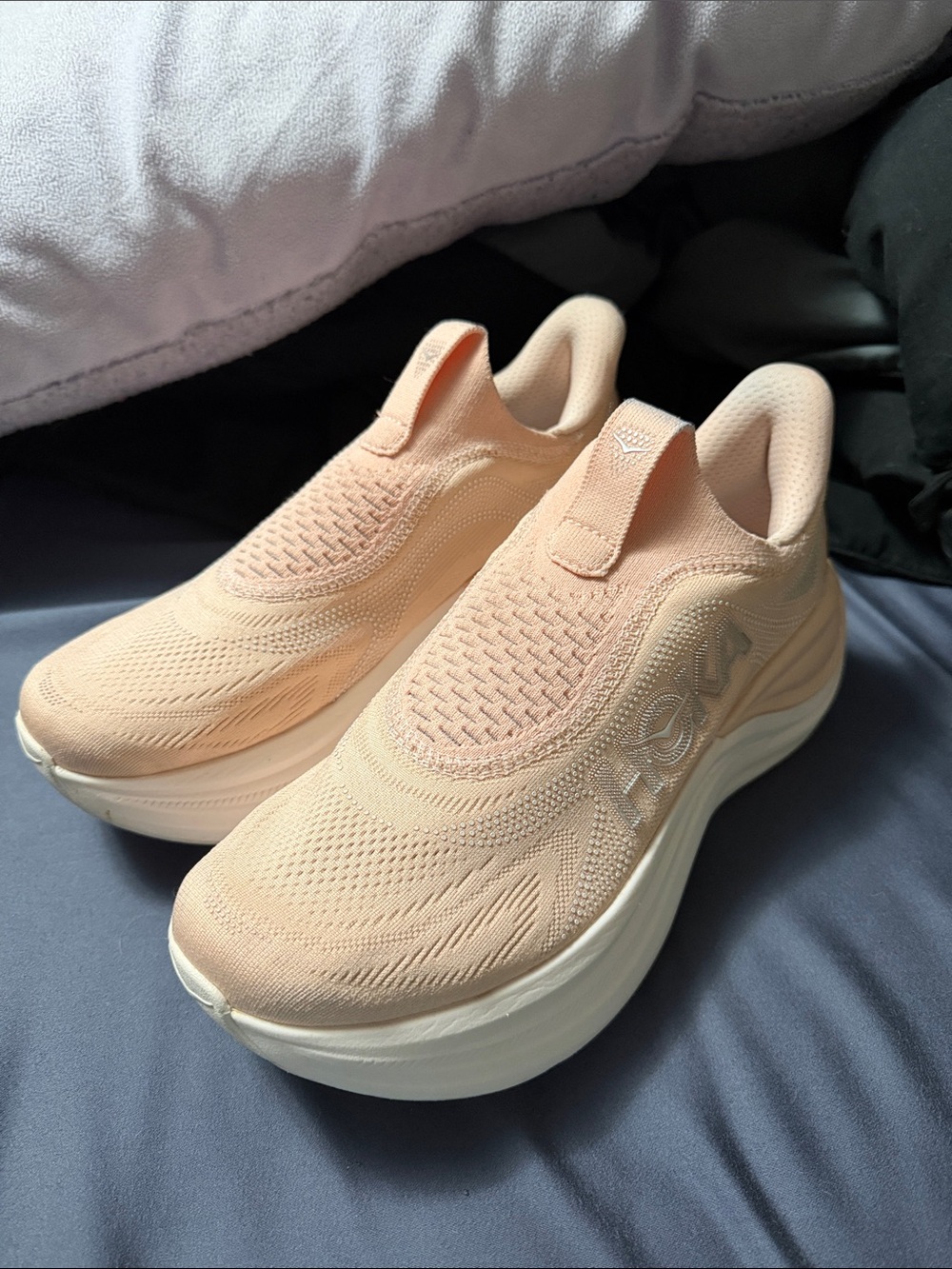 Hoka Peach Slip-On Athletic Sneakers